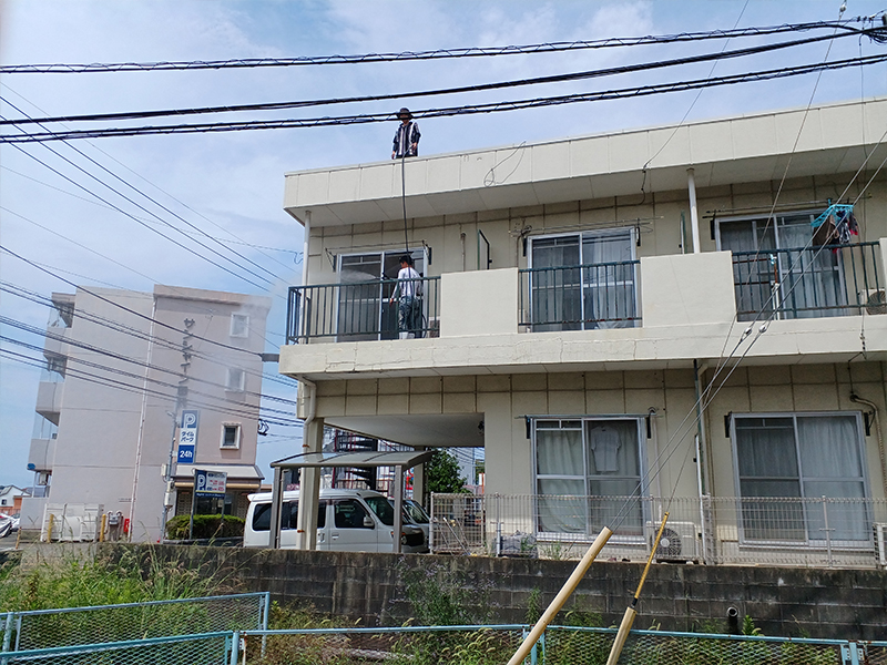 福岡県東区下原　I.T様<br>マンション陸屋根及びベランダ防水塗装工事　